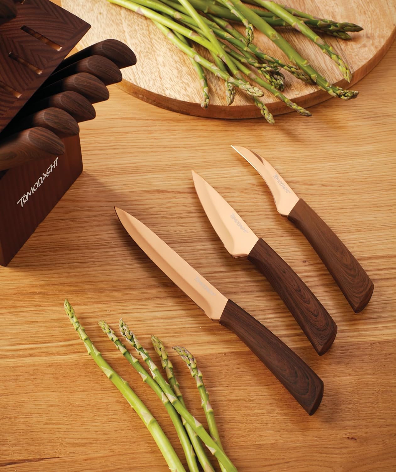 Hampton Forge Raintree Copper 13 Piece Block Set, Brown/Wood