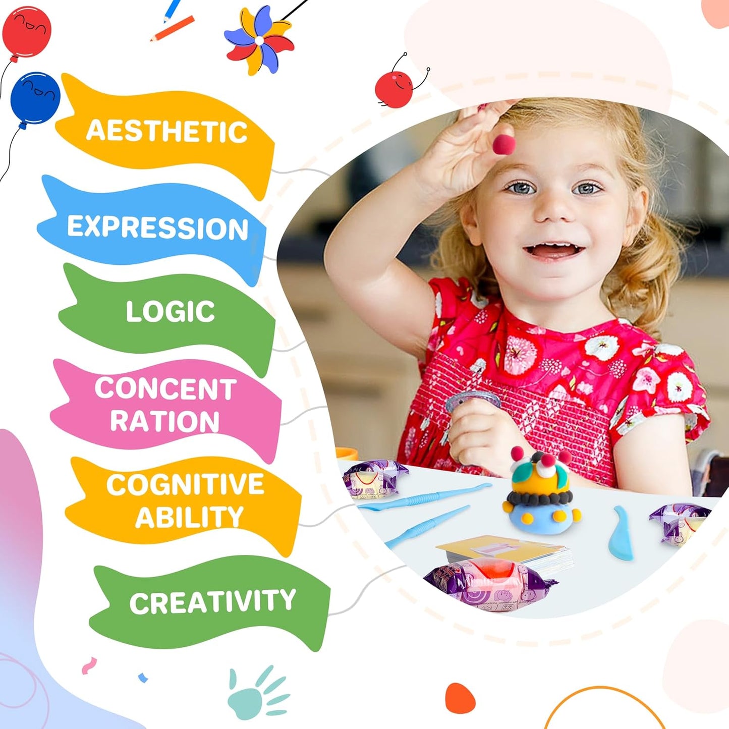 Air Dry Clay 66 Colors, Modeling Clay for Kids, DIY Model Magic Clay, Molding Clay Kit with Sculpting Tools, Non-Sticky Soft and Super Light, Arts and Crafts Gift for Boys Girls Kids