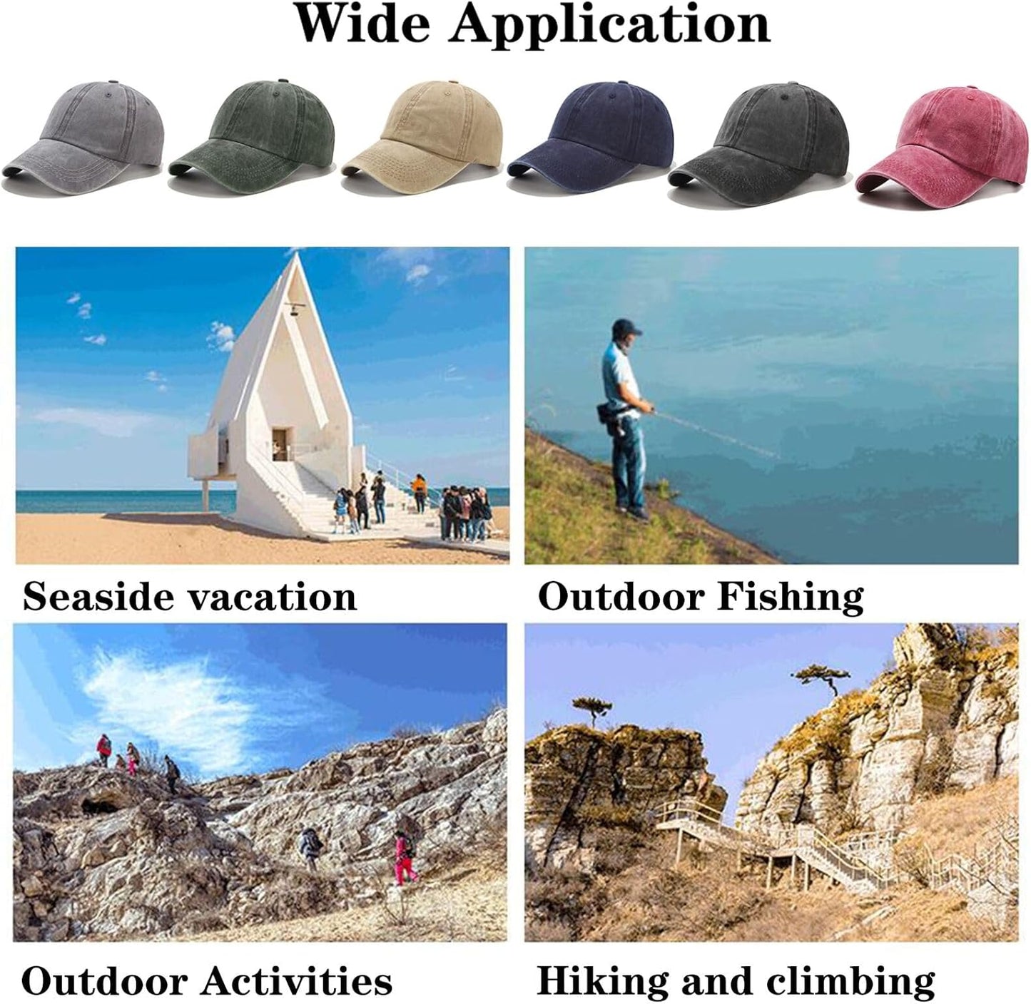 2-6 Packs Vintage Washed Plain Baseball Cap Distressed Dad Golf Hat for Men Women