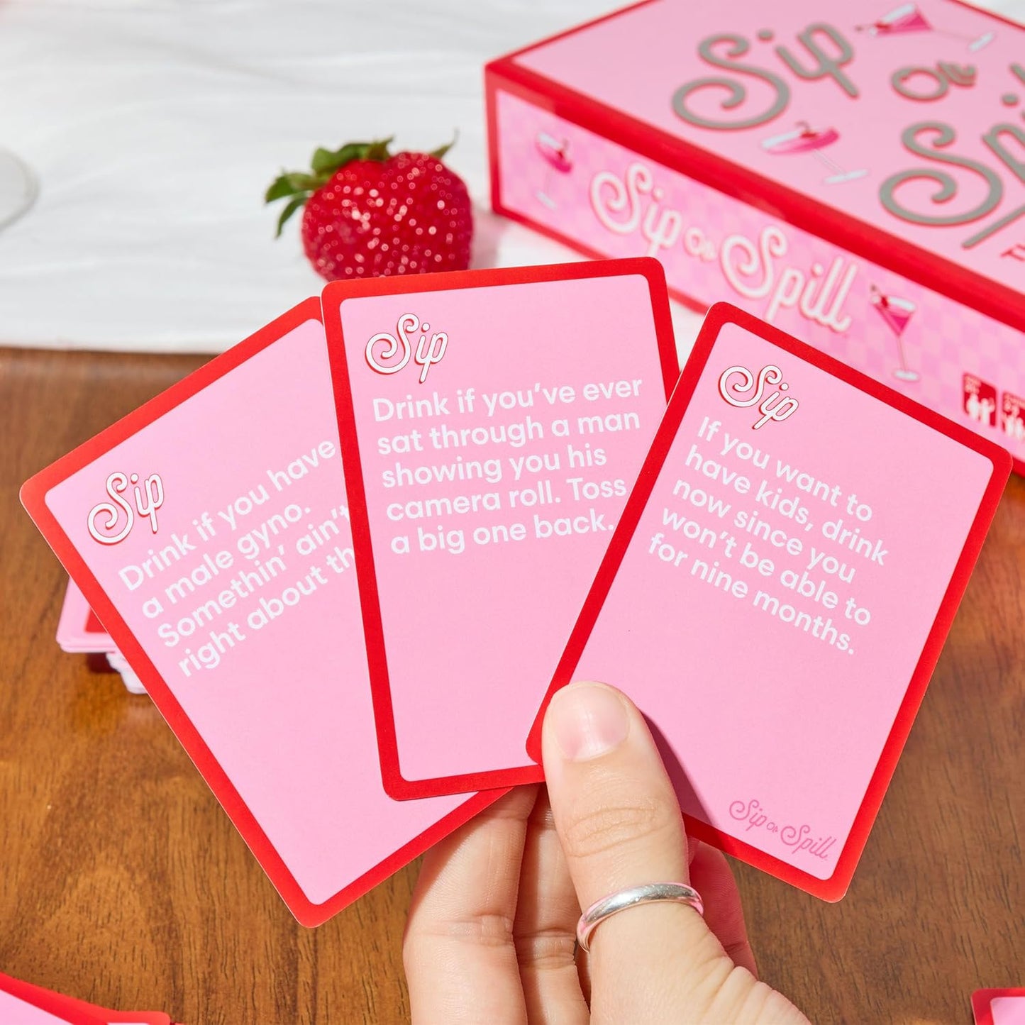 Sip or Spill Party Drinking Game, Fun Social Drinking Games for Adults, Games and Card Games, Includes 200 Cards and Instructions