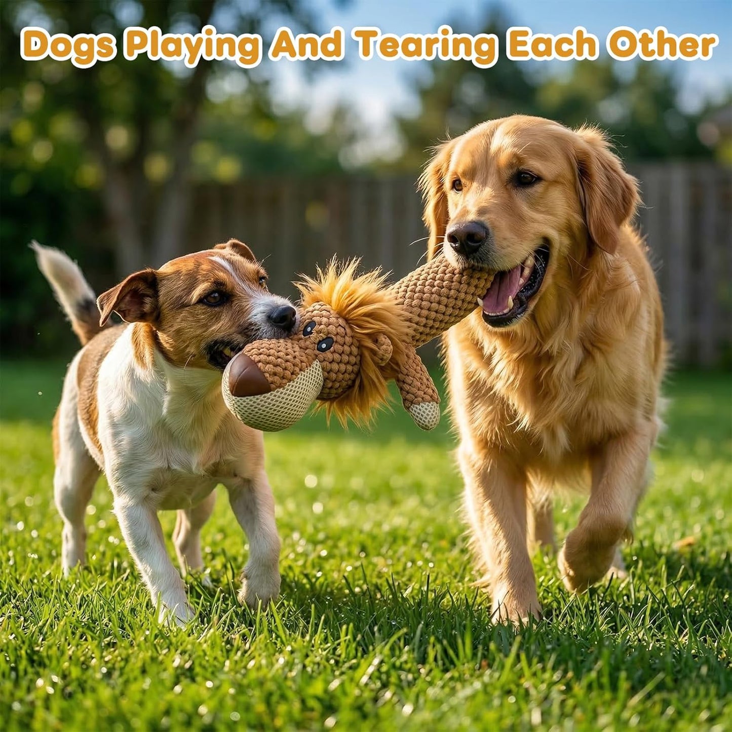 Dog Toys Indestructible Dog,Soft Chew Toy,Durable Squeaky Dog Toys for Heavy Chewers,Toy Puppy Pet Mutt Toy Plush Dog Chew Toy, Interactive Dog Toys (Brown)
