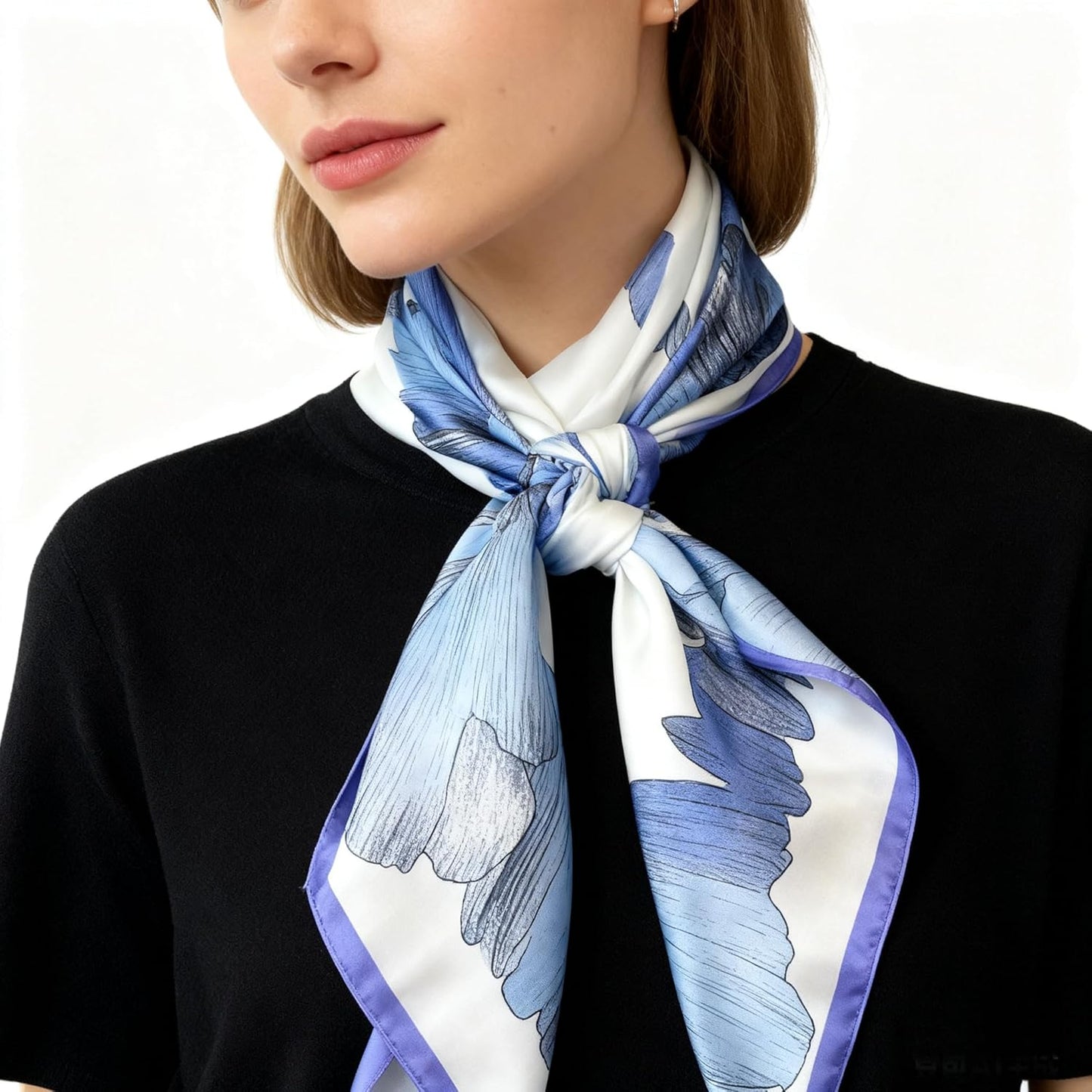 XL 43 Inch Extra Large Square Scarf Fashion Scarves Silk Feeling Hair Scarf Wrapping Scarfs Night Sleeping Headscarf