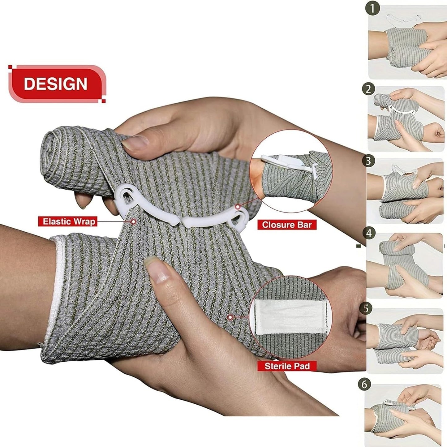 IFAK Trauma Kit with Tourniquet, 6-Inch Bandage, Splint, Tactical First Aid Kit for Car, Camping, Hiking and Travel with Molle Bag