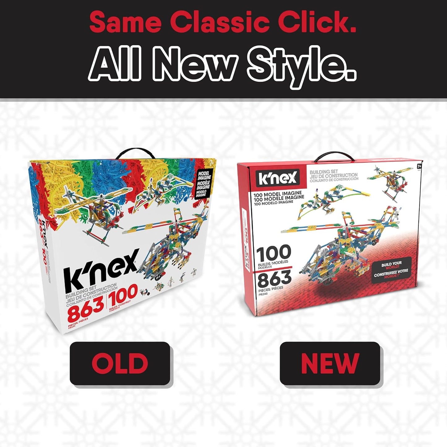 K'NEX - 100 Model Building Set ‚ 863 Pieces, STEM Building, Kid Construction Set‚ Ages 7+