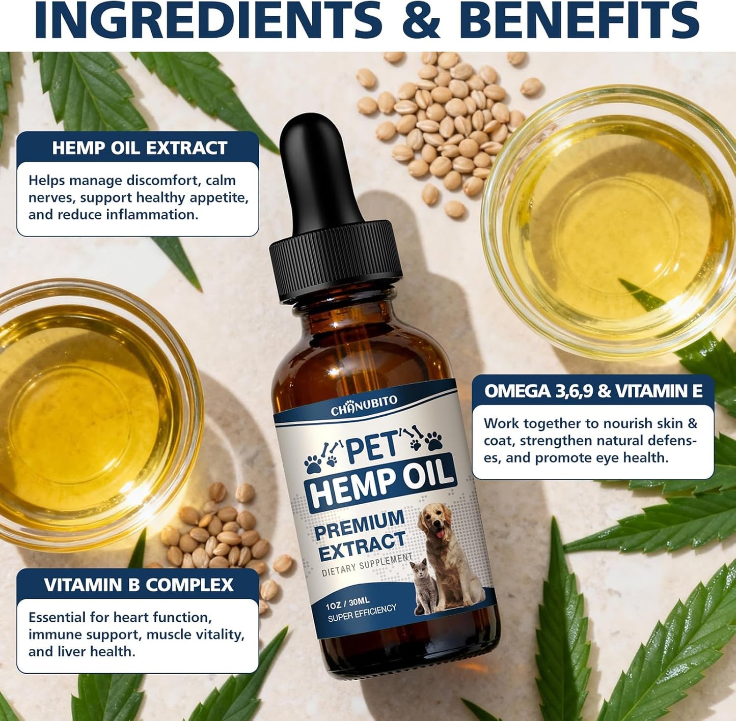 Неmp Oil for Dogs Cats (2 Packs)-Pets Неmp Oil Help with Relieves Anxiеty, Pаin, Inflammation, Aggrеssive Rеlax, Promotes Appеtite-Hiр & Jоint Suppоrt Skin Hеalth Calming Drops