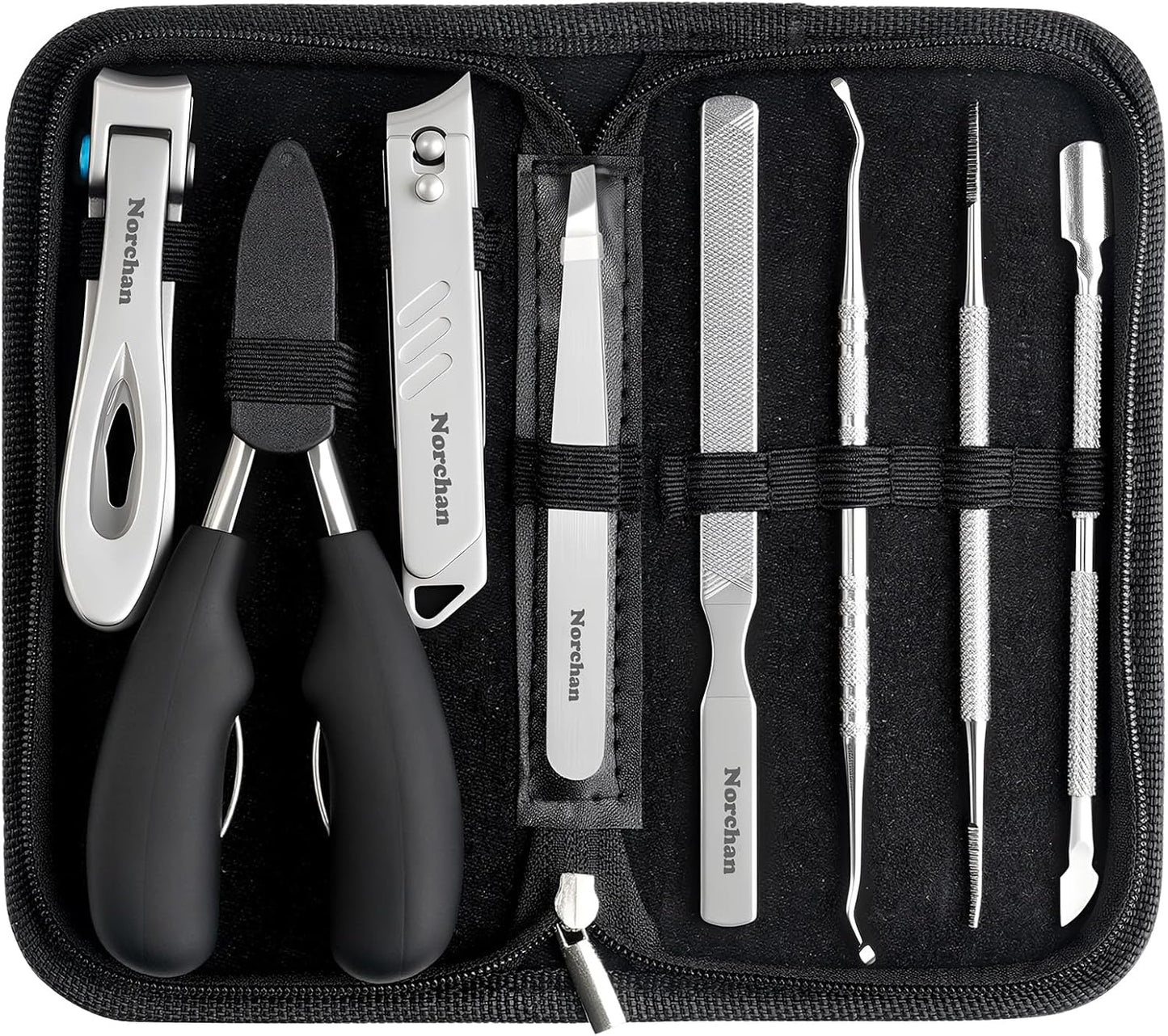 Nail Clippers Kit, 8-Piece Stainless Steel Toenail & Fingernail Clipper with Nail File & Cleaner, Precision Sharp Blade for Easy Clean Cut, Ideal for Men, Women, Seniors, Gift Pack