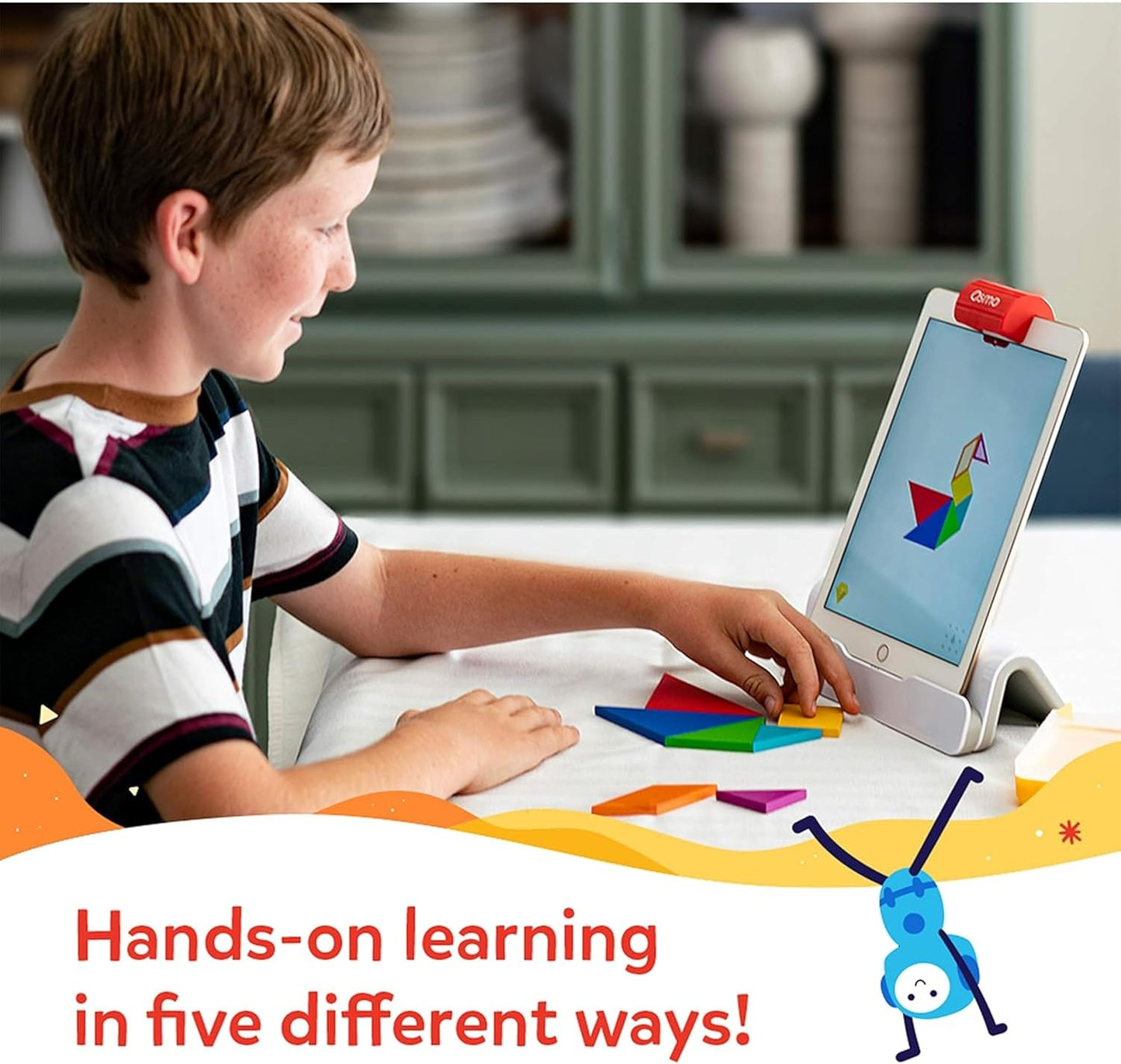 Osmo - Genius Starter Kit for iPad - 5 Educational Learning Games - Ages 6-10 - Math, Spelling, Creativity & More - STEM Toy Gifts for Kids, Boy & Girl - Ages 6 7 8 9 10 Base Included (5 Games, iPad)