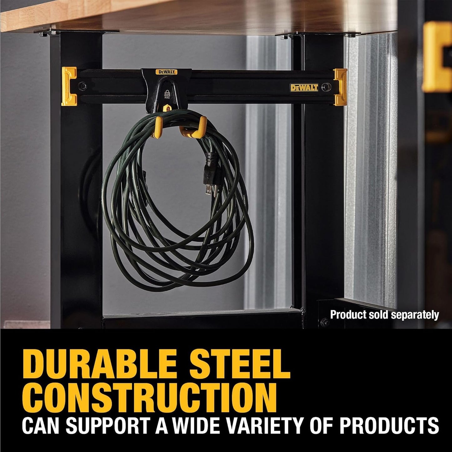 DEWALT Tool Organizer, Mount on Workbench, 20 Inch, Compact Metal Rail, DEWALT Workshop Storage System Compatible (DWST82827)