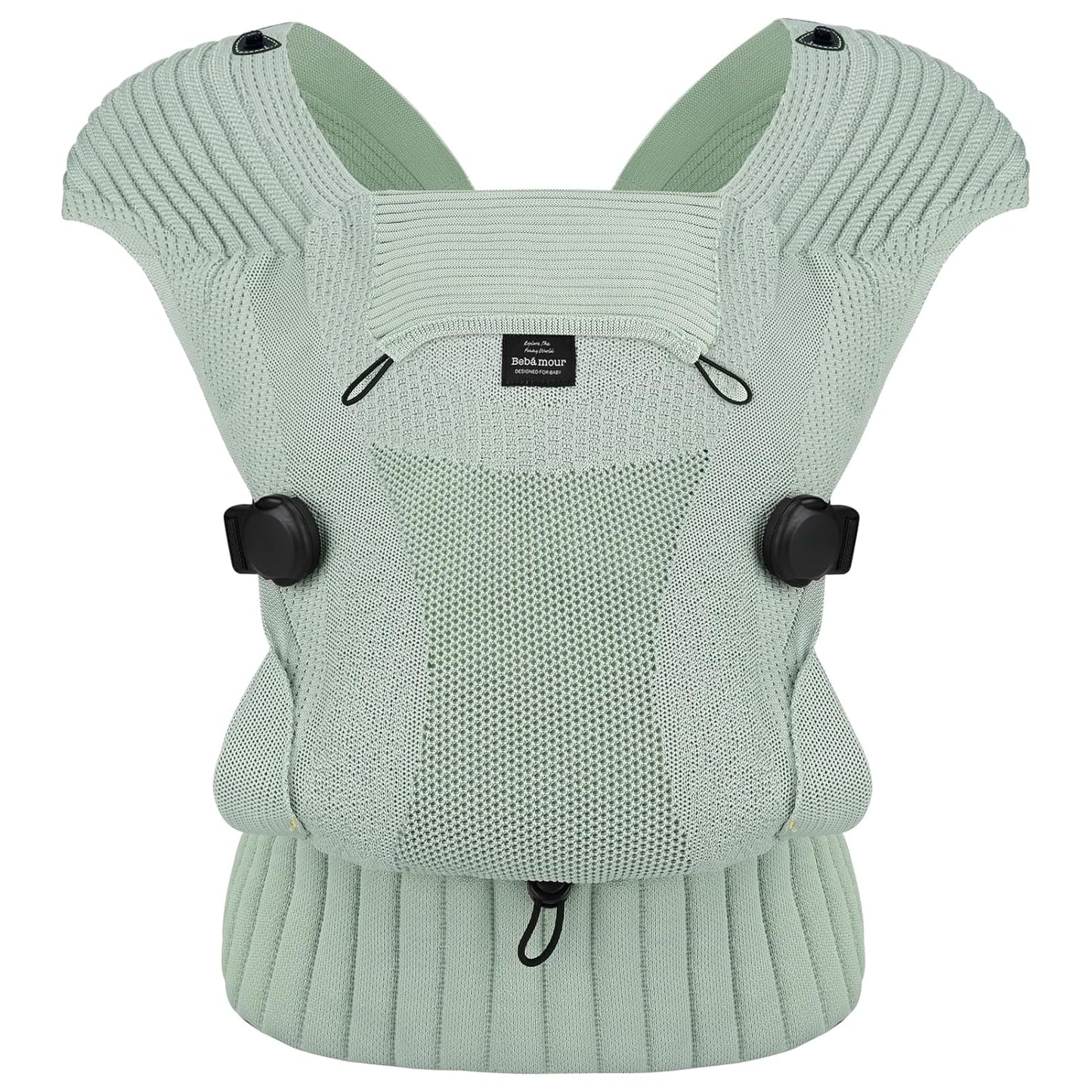 Bebamour Knit Baby Carrier,Cozy and Lightweight Carrier for 4-24 Months,Ergonomic Baby Carrier with Head Hood (Green)