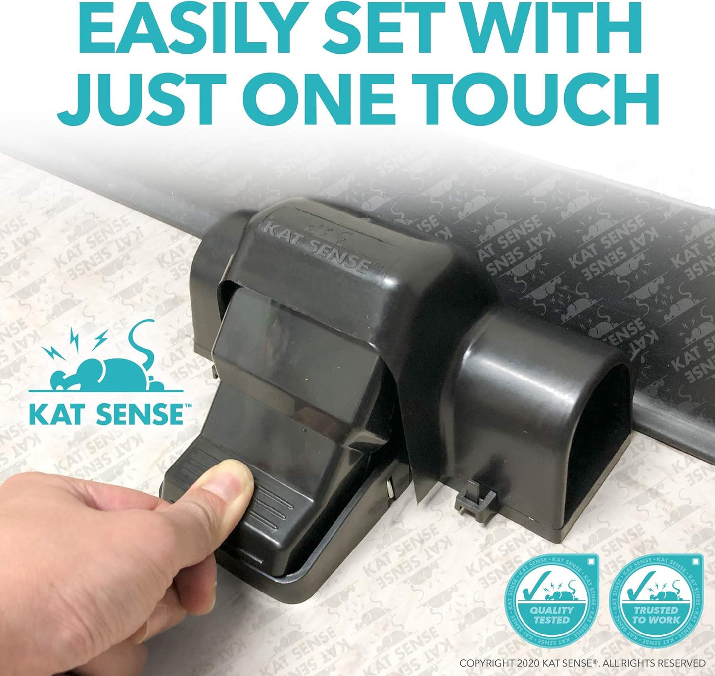 Kat Sense Covered Rat Trap & Chipmunk Trap, Prevents Accidental Triggering with Tunnel Design, Quick Action Pest Control Device, Indoor Outdoor Mouse Trap, Reusable Snap Style Rodent Control