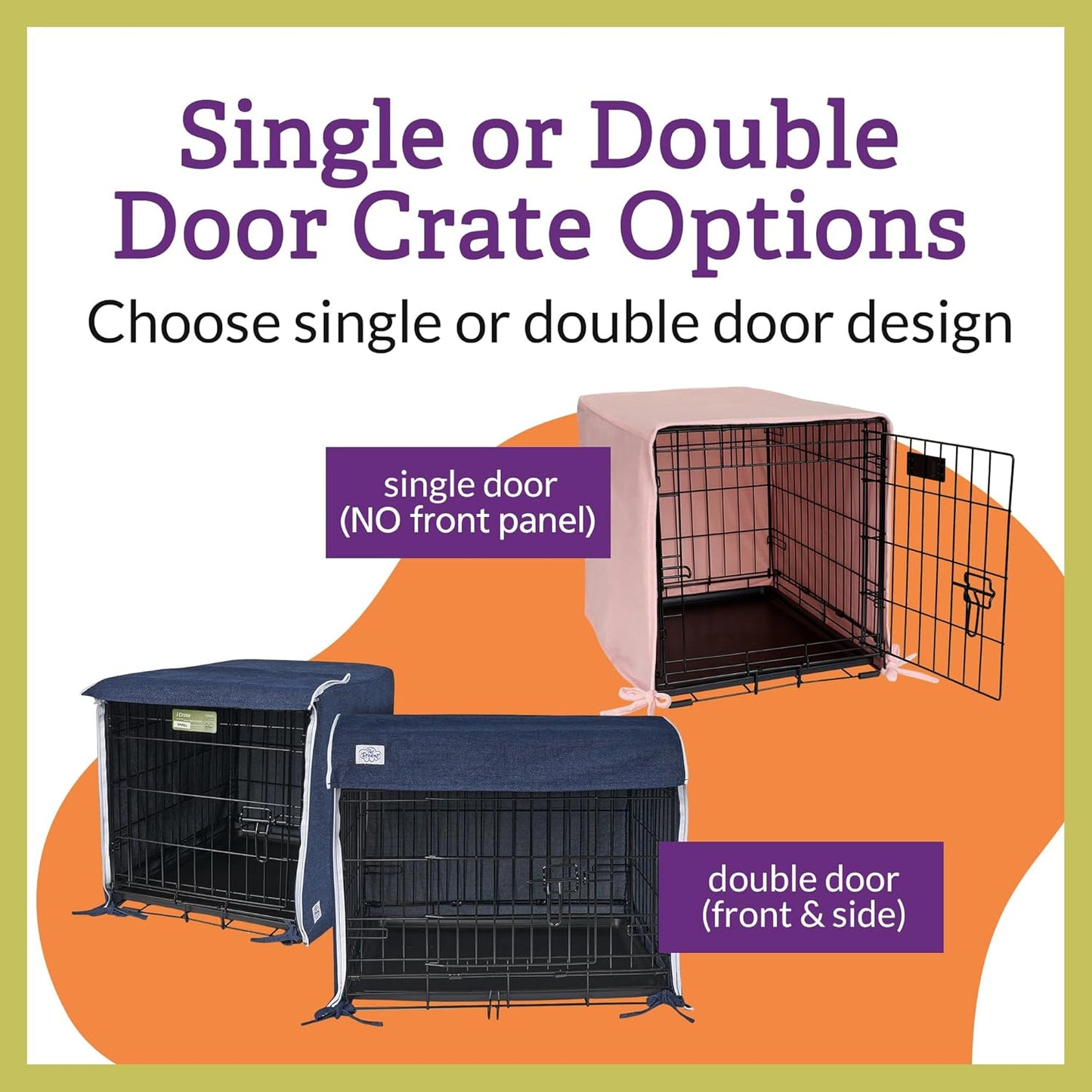 Pet Dreams Dog Crate Cover - Breathable Fabric Kennel Topper for Double-Door Crates, Fits iCrate Dog Cages 18, 24, 30, 36, 42, 48 Inches (Khaki, X Large, 42")