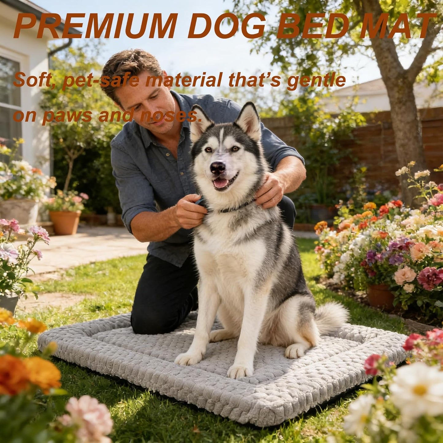 Dog Bed Mat - Reversible Dog Crate Bed Mats, Soft & Breathable Kennel Pad, Durable Crate Bed for Small Medium Large Dogs & Cats