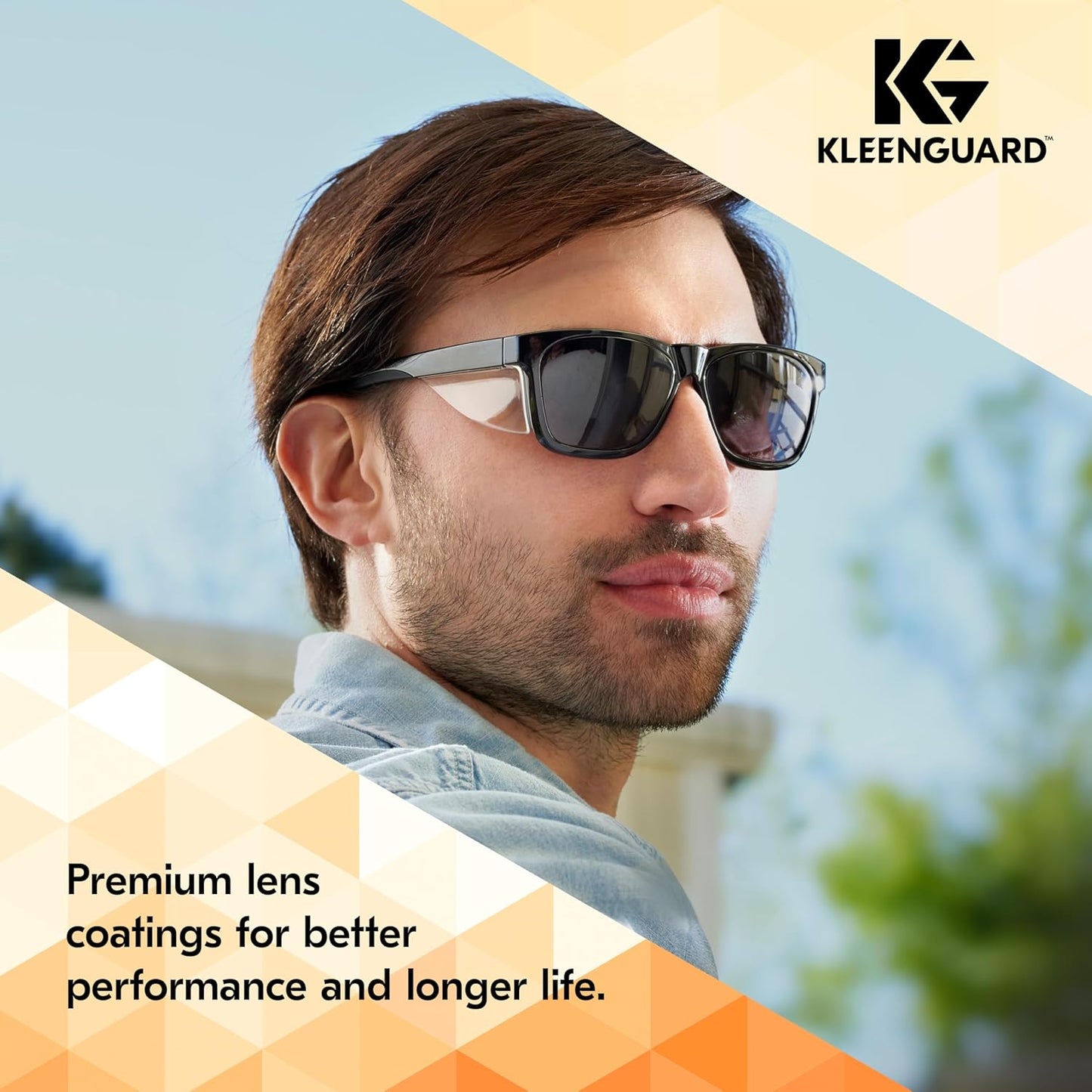 KleenGuard™ V30 Maverick™ Safety Glasses (49311), with KleenVision™ Anti-Fog Coating, Smoke Lenses, Black Frame, Unisex Sunglasses for Men and Women (Qty 12)