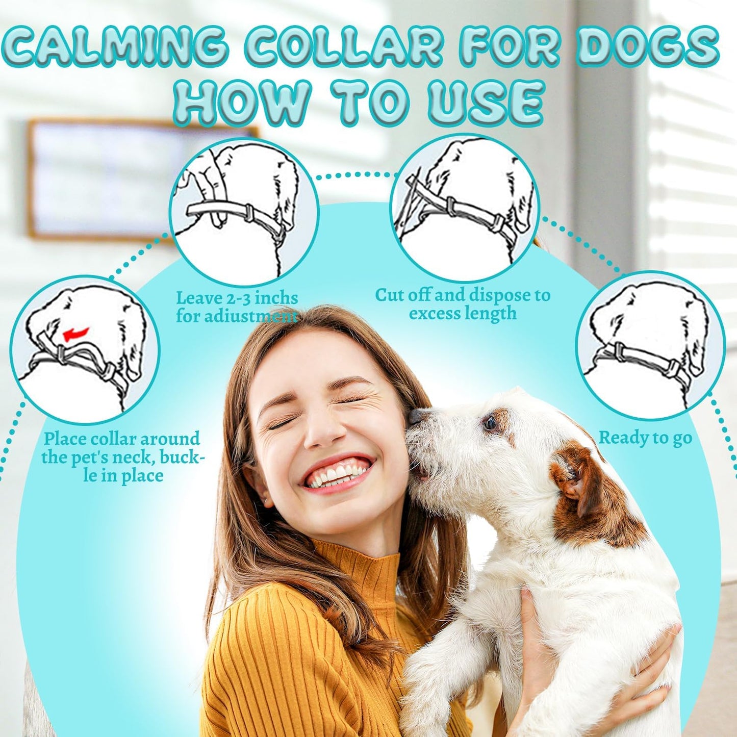Calming Collars for Dogs, 4 Packs Dog Calming Collar Contains Long Lasting Pheromone for 60 Days, Separation/Stress/Anxiety Relief for Dogs, Adjustable for Small Medium Large Dog (Grey)