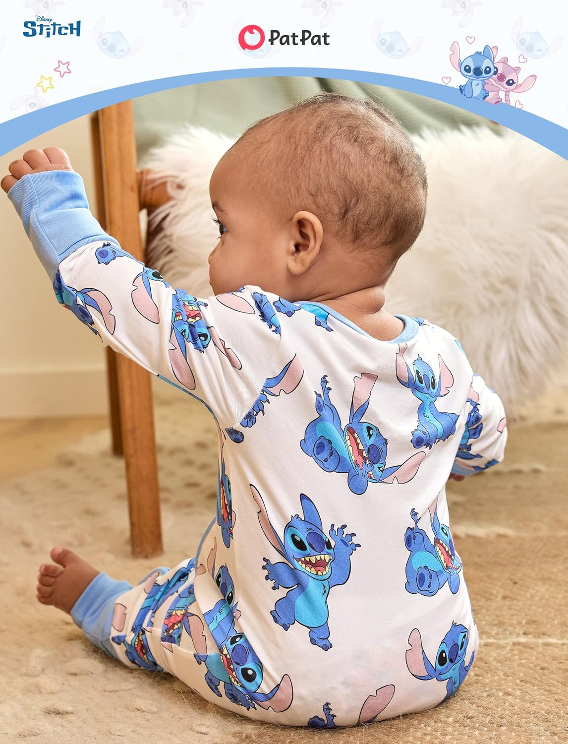 Disney Princess Stitch Marvel Baby Viscose Made from Bamboo Long Sleeve Footie Romper Zipper Sleep Outfit Newborn to Infant