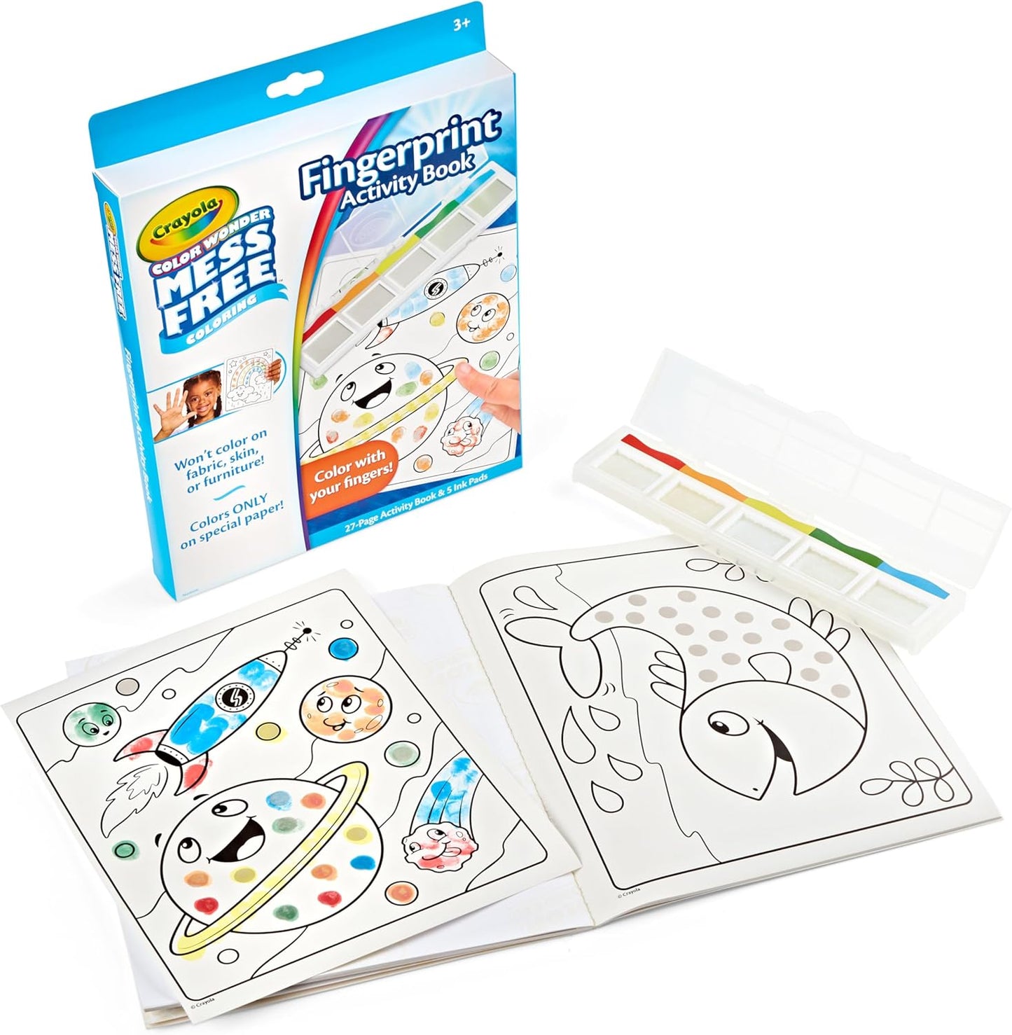 Crayola Color Wonder Mess Free Fingerprint Activity Book, Easter Basket Stuffers for Toddlers, Finger Painting Alternative, Gift for Kids Ages 3+