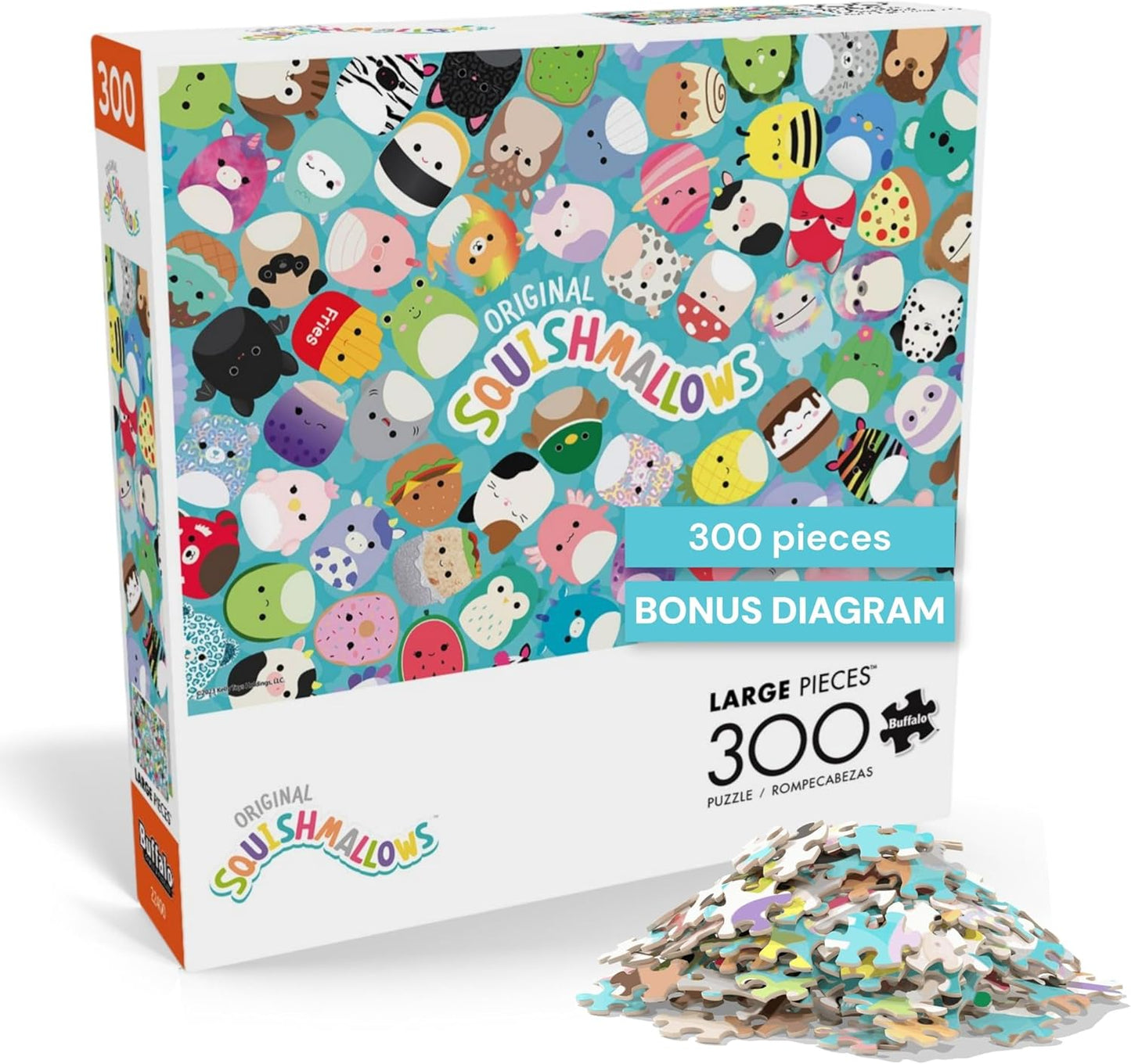 Buffalo Games - Squishmallow Friends 300 Piece Jigsaw for Teens and Adults Colorful Large Pieces Puzzle