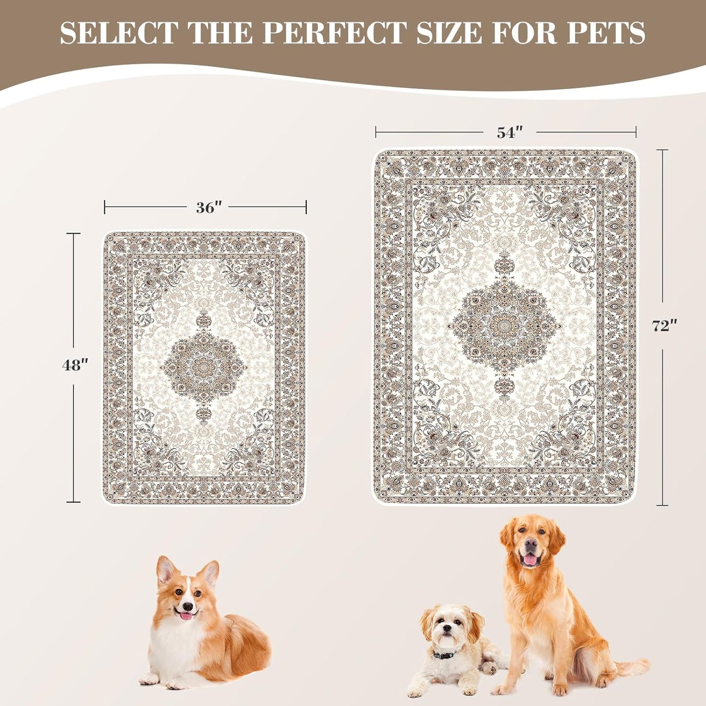 Washable Pee Pads for Dogs, 2 Pack Reusable Puppy Training Pads. 36''x48'' Super Absorbent Dog Rugs, Non-Slip and Leakproof Pee Mat for Dogs, Whelping Pads for Crates and Floors