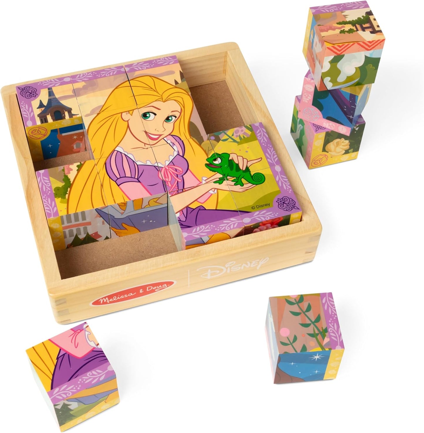Melissa & Doug Disney Princess Wooden Toy Cube Puzzle Blocks for Boys and for Girls 3+ - FSC Certified