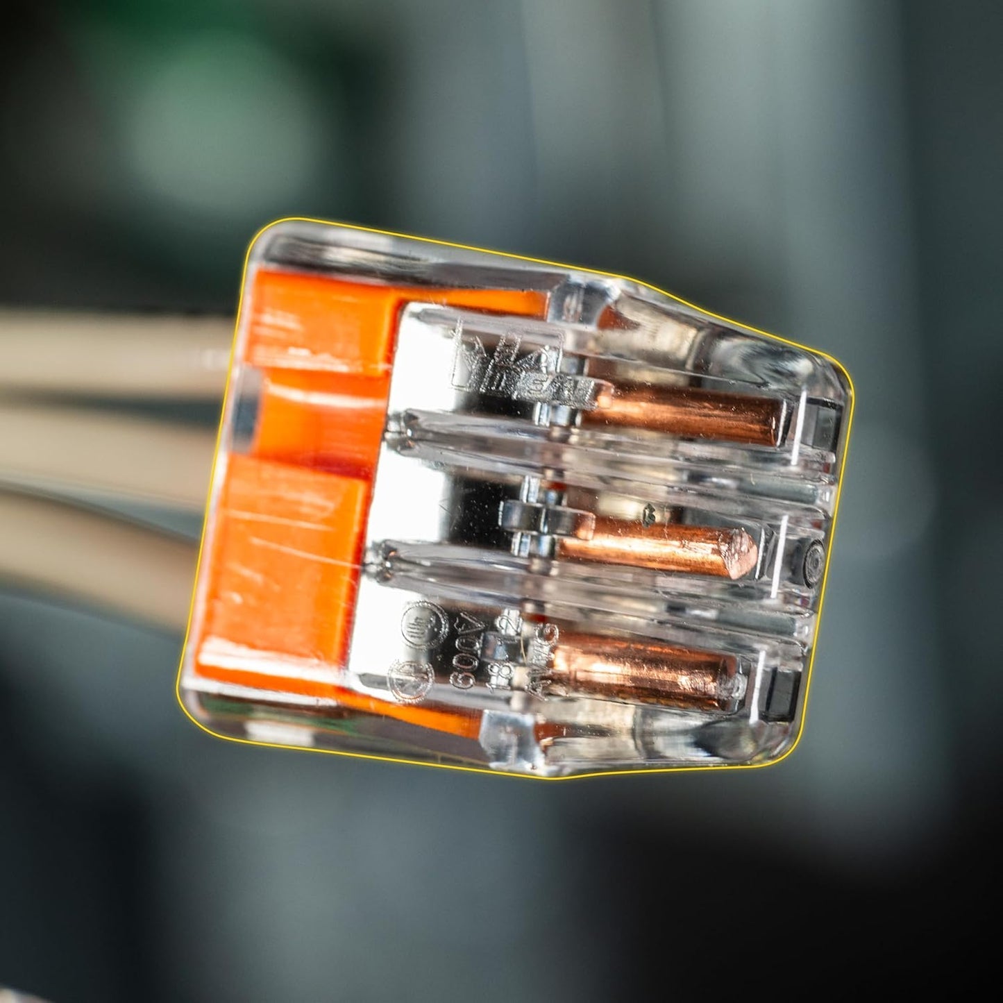 Ideal Electrical in-Sure Push-in Wire Connector, 3-Port (30-1033P), Bag of 100—Color Coded No-Twist Connectors for Solid and Stranded Wires