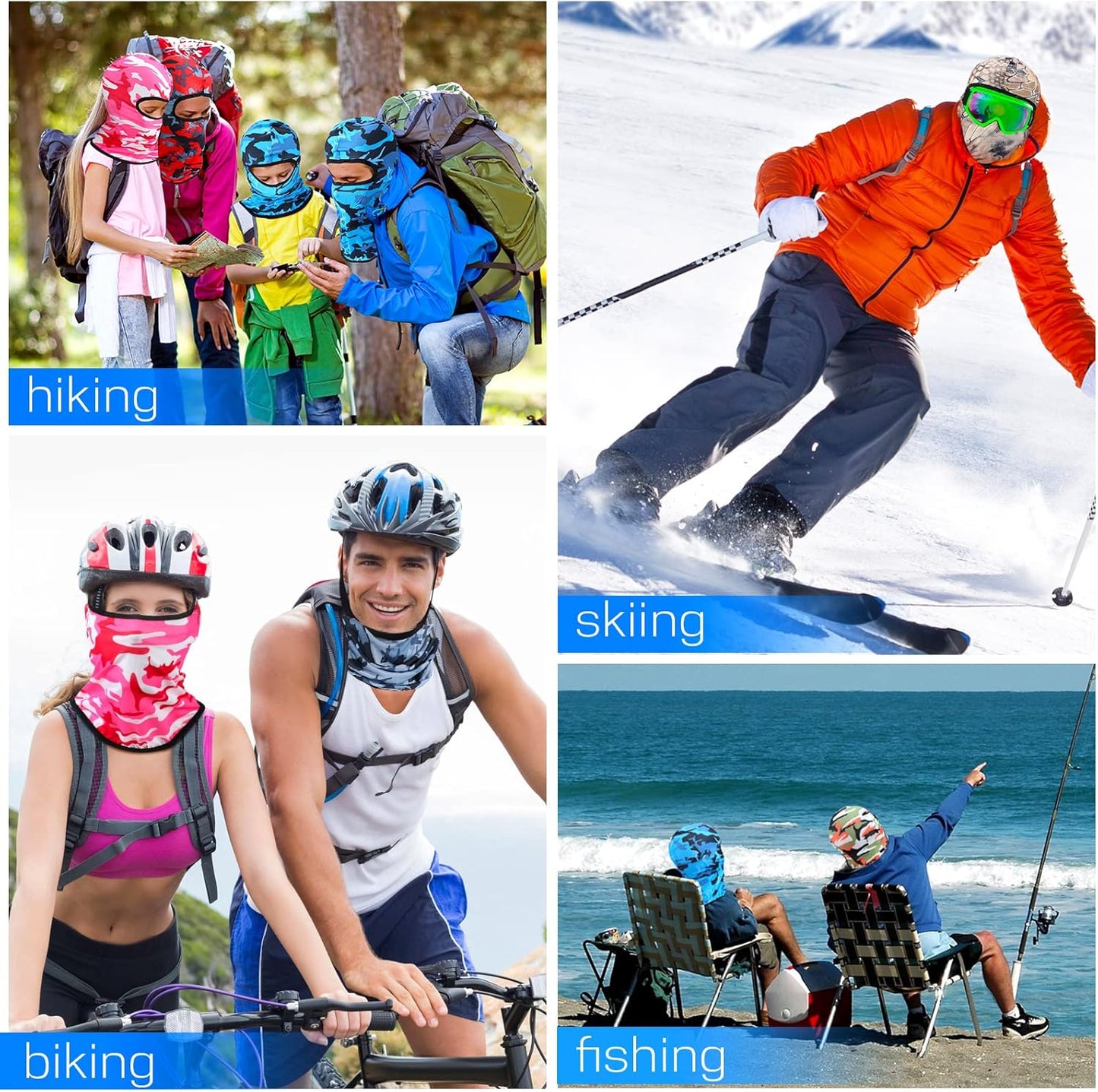 30 Pcs Balaclava Ski Face Mask Full Face Cover Mask UV Protection Cooling Neck Gaiter Summer for Men Women Winter Outdoor