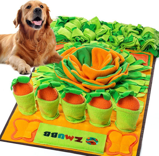 Pet Snuffle Mat for Dogs Sniff Mat Nosework Feeding Mat Slow Feeder Interactive Dog Puzzle Toys for Training and Stress Relief Encourages Natural Foraging Skills (31''x19'')