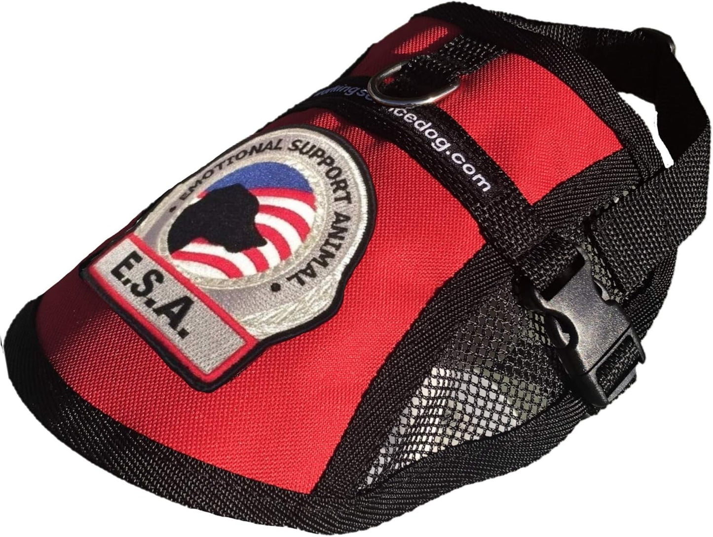 Premium Emotional Support Dog Vest | ESA Dog Vest | Mesh Cooling Panel | Emotional Support Animal Harness | Includes 5 Federal Law ESA Handout Cards (14" - 17" Girth, Red)