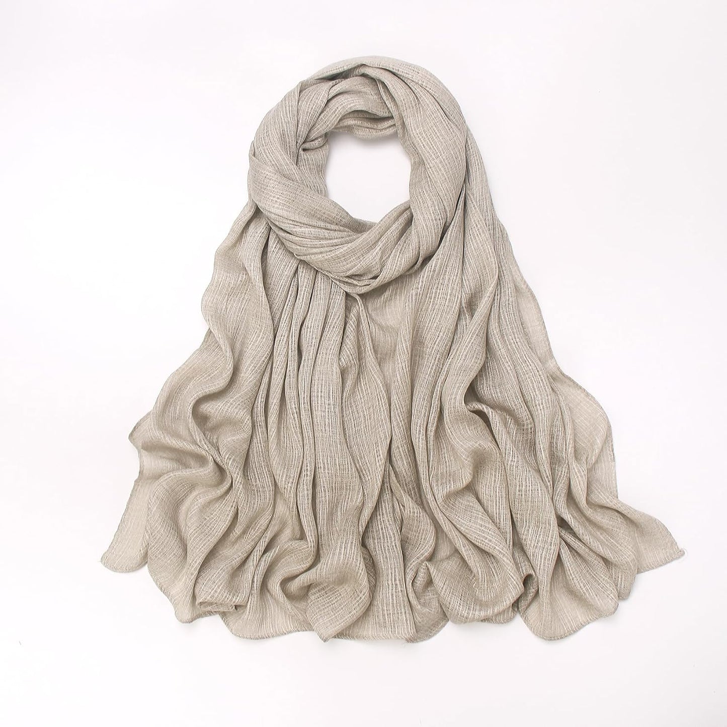 Lightweight Cotton Linen Feel Scarf Shawl Wrap Hijab for Women, Travel Fall Winter Gift