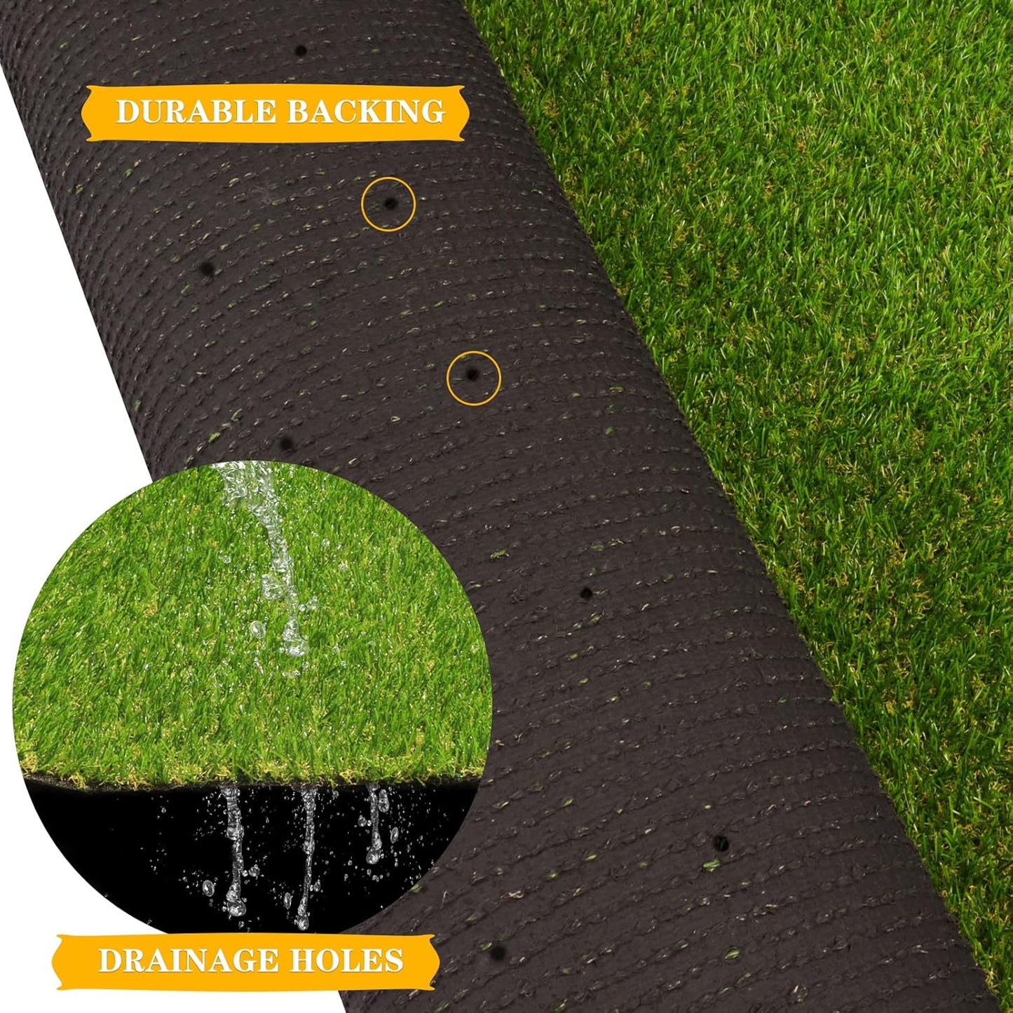 Artificial Grass Fake Grass Lawn Turf 3 ft x 5 ft, Realistic Synthetic Pet Turf Garden Landscape, Indoor/Outdoor Rugs with Drain Holes, Dogs Pee Pads Area, Customized Available