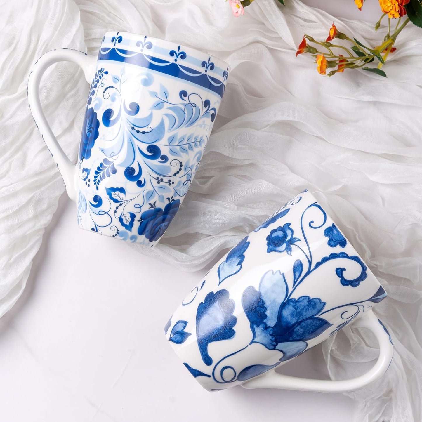 GBhome Tea Mug with Infuser and Lid, 18 Ounce Large Ceramic Loose Leaf Tea Cup, Microwave, Dishwasher Safe Tea Steeping Mug, Pefect Gift For Tea Lover.