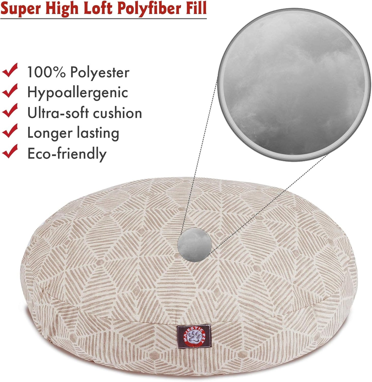 Majestic Pet Charlie Beige Metallic Medium Round Pet Bed