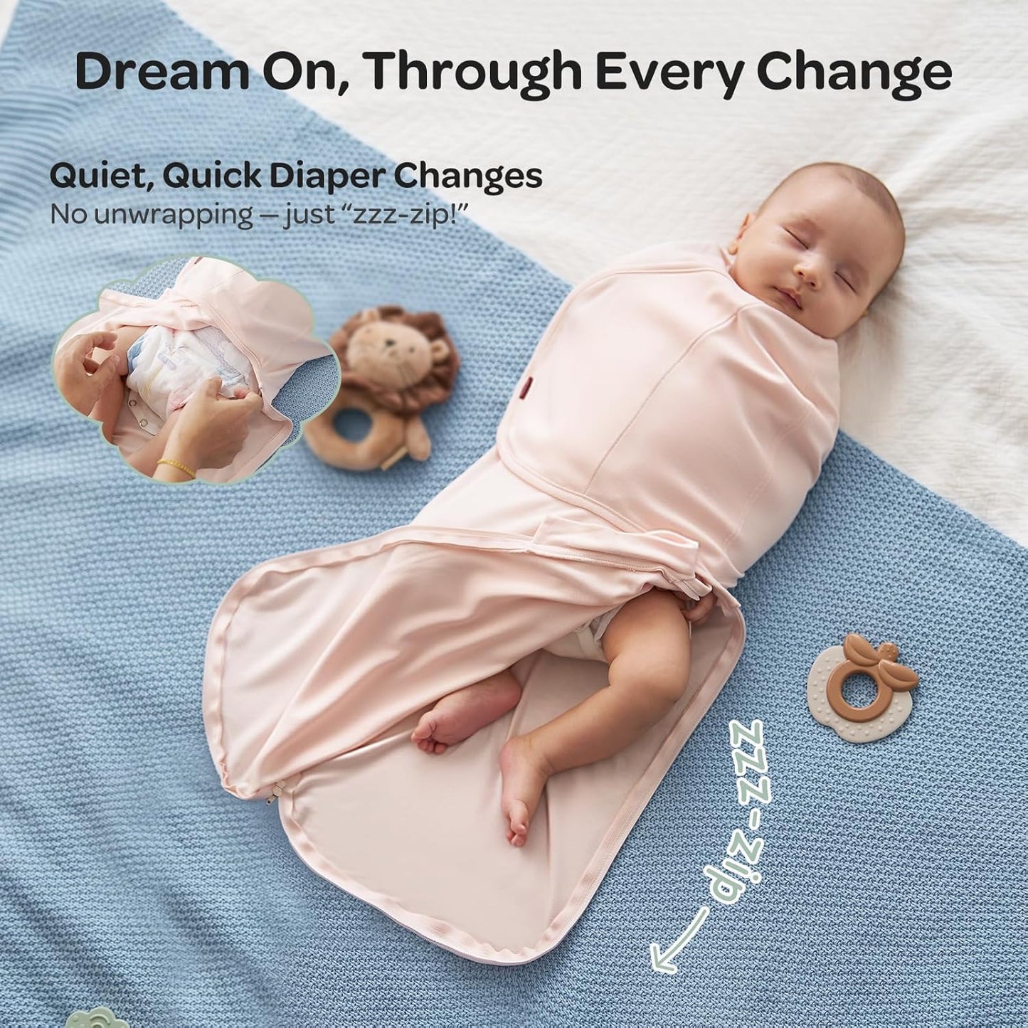 Momcozy Swaddles for Newborns, Quiet Fastener Swaddle Suitable for Infant 0-3 Months, New-Parent-Friendly Sleep Sack, Reduce Startle Reflex, Newborn Boys Girls Registry Essentials, 2-Pack, Bloom
