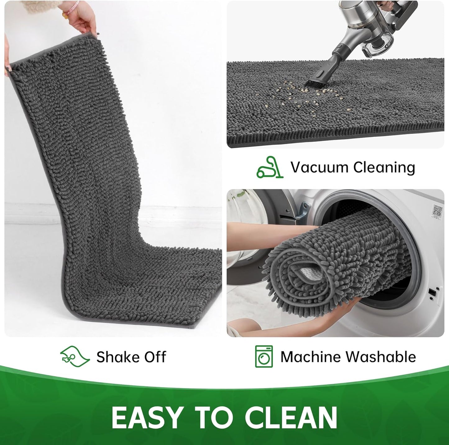 Dog Door Mat Indoor Entrance, 72" x 24" Absorbent Quick-Drying Mud Rugs, Non-Slip Door Rugs for Entryway Indoor Washable, Soft Chenille Dog Mat for Muddy Paws