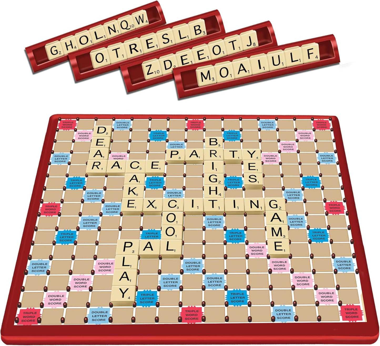 Tile Lock Scrabble by Winning Moves Games USA, Innovative Gameboard Locks Tiles in Place, for 2 to 4 Players, Ages 8 and Up