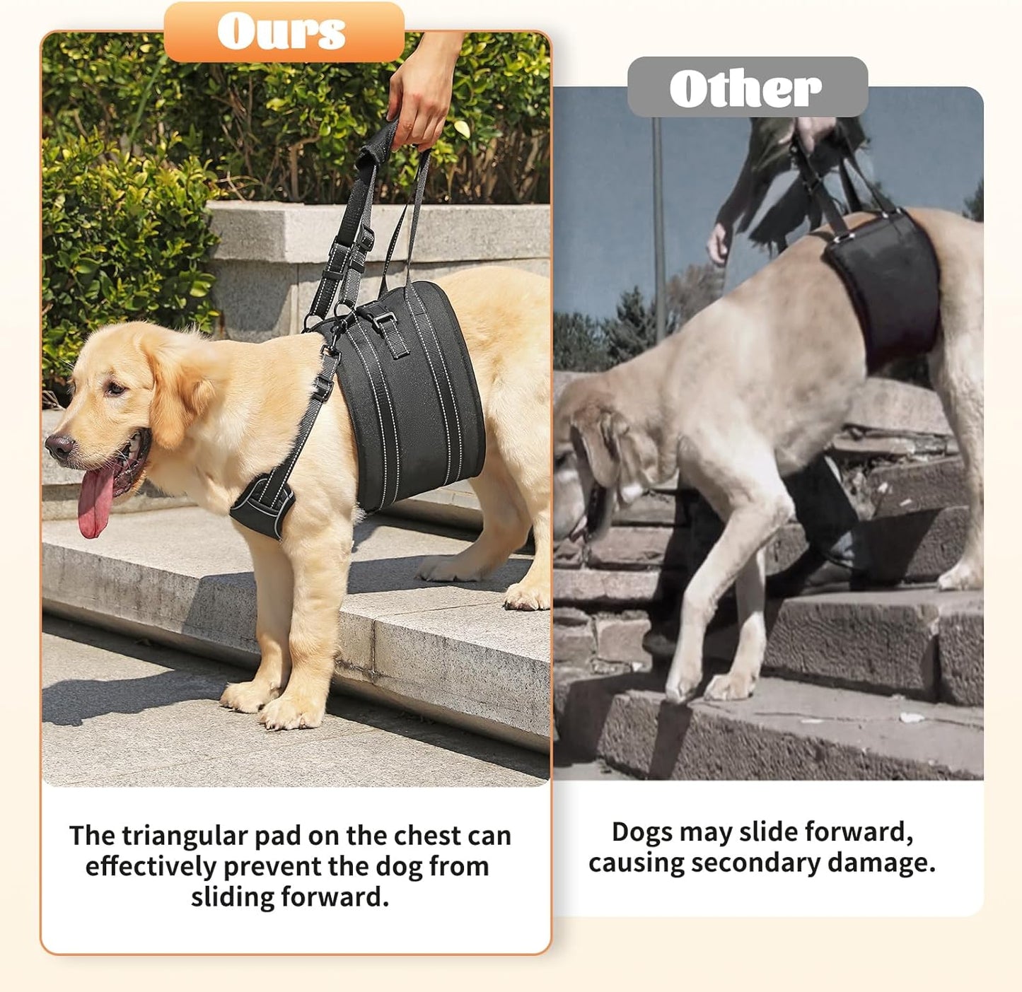 NOYAL Dog Lift Harness Sling - Adjustable Pet Carrier for Senior Dogs with Arthritis Joint Injuries, Emergency Support Rehabilitation Aid for Nail Trimming, Stairs Assistance