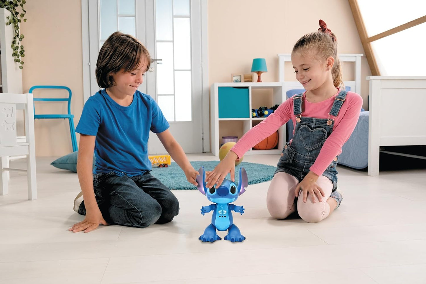 LEXiBOOK, Disney Stitch, English Remote Controlled Interactive Robot, Gesture and Remote Control, Touch Sensitive, Programmable, Two Speed, Blue, STITCHEN