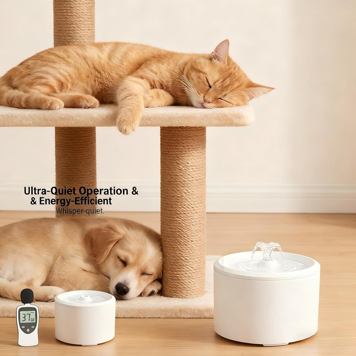 Cat Water Fountain, 84oz/2.5L Automatic Pet Drinking Fountain with 3 Filters & Pump, Ultra-Quiet Circulating Cat Fountain, Encourages Hydration for Cats, Small Dogs(USB Interface)