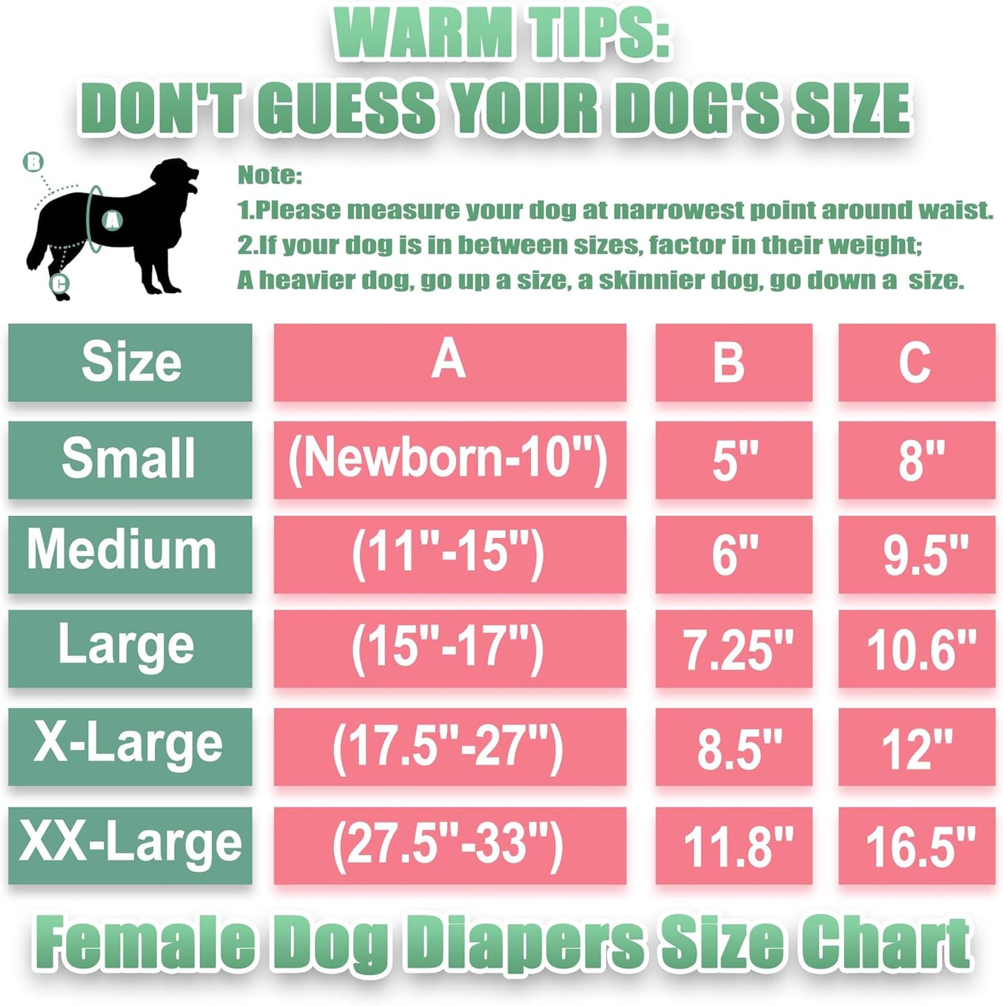 wegreeco Female Dog Diapers, Washable Reusable Pet Puppy Doggie Diapers for Small Medium Large Female Dogs in Heat Period, Doggy Period Panties Small