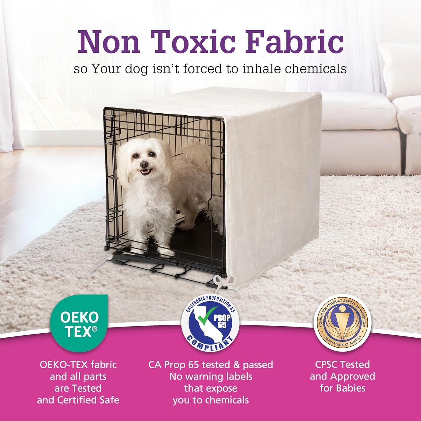 Pet Dreams Dog Crate Cover - Breathable Fabric Kennel Topper for Double-Door Crates, Fits iCrate Dog Cages 18, 24, 30, 36, 42, 48 Inches (Khaki, X Large, 42")