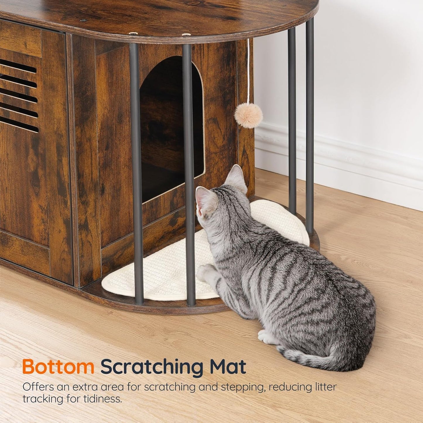 HOOBRO Cat Tree with Litter Box Enclosure, All-in-One 31.5" Cat Tower with Hidden Litter Box Cover Furniture for Indoor Cats, Versatile Cat Condo with Sisal Posts, Hammock, Rustic Brown FG45MZ03