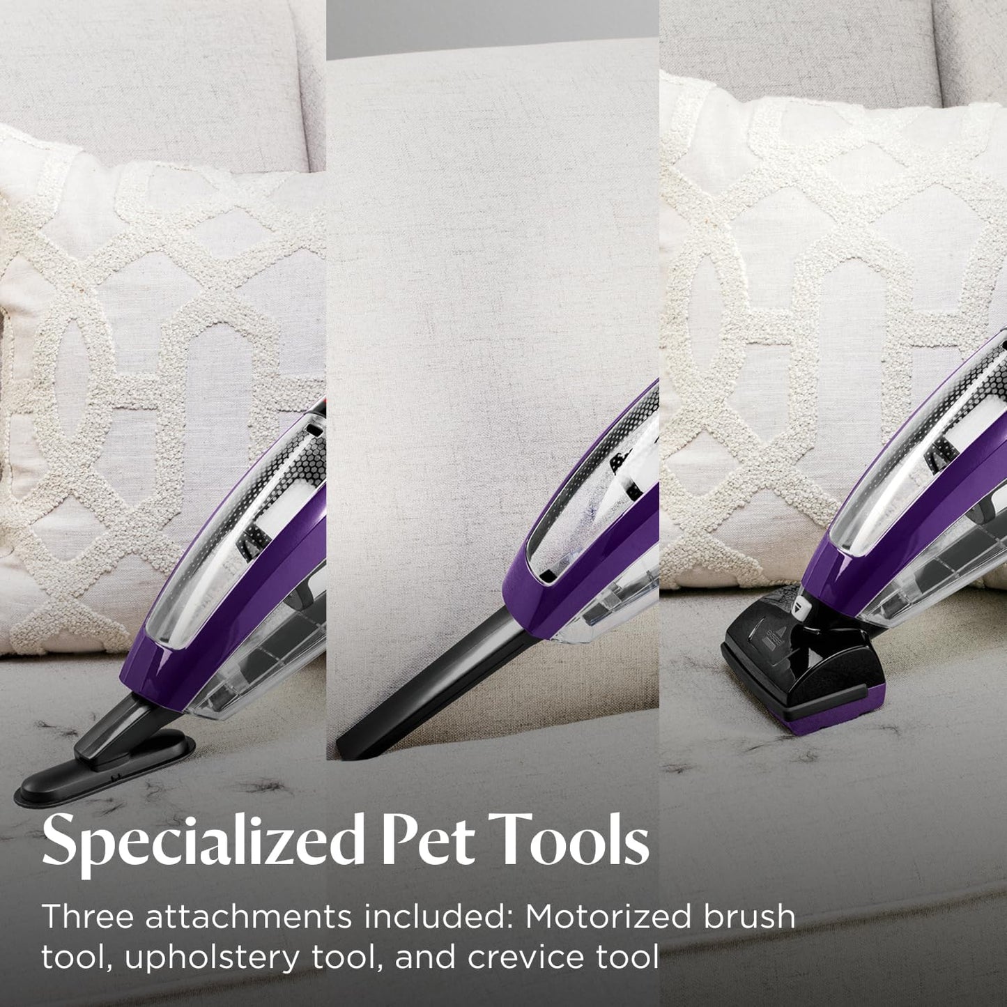 Bissell Pet Hair Eraser Cordless Hand Vacuum, Lithium Ion, Home, Auto, and Pet Vacuum, Easy-Empty Dirt Bin, Upholstery Tool, Brush Tool, and Crevice Tool Included, 2390A