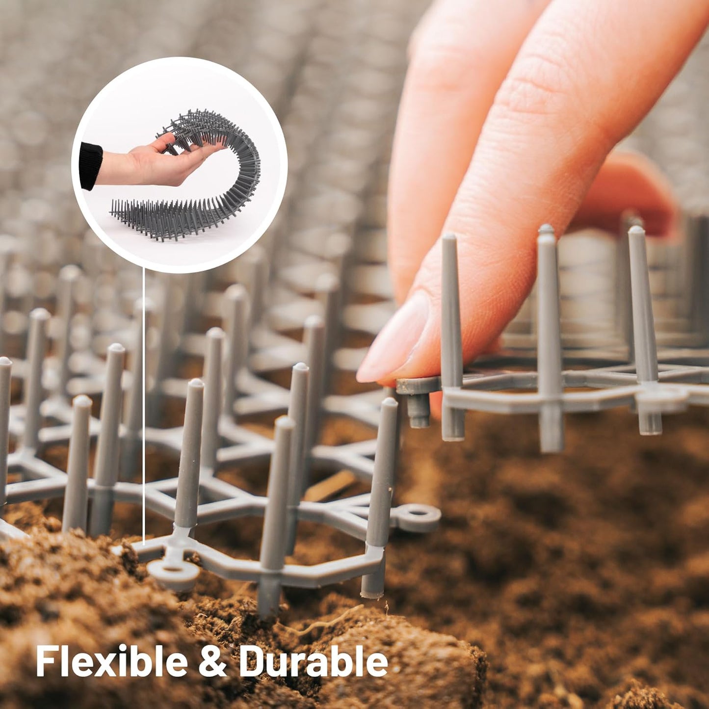 Petfolio 24 Pack Scat Mat for Cats - 16.5 x 13.4 Inch Cat Spike Mat with 1 Inch Spikes is A Perfect Pet Training Mats for Cat Repellent Indoor & Outdoor. Keep Cats Away All Year Round