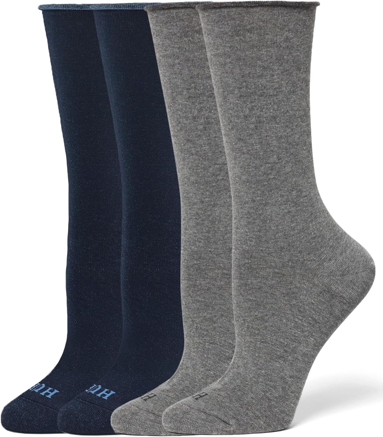 HUE Women's Jeans Sock Crew 4 Pair Pack