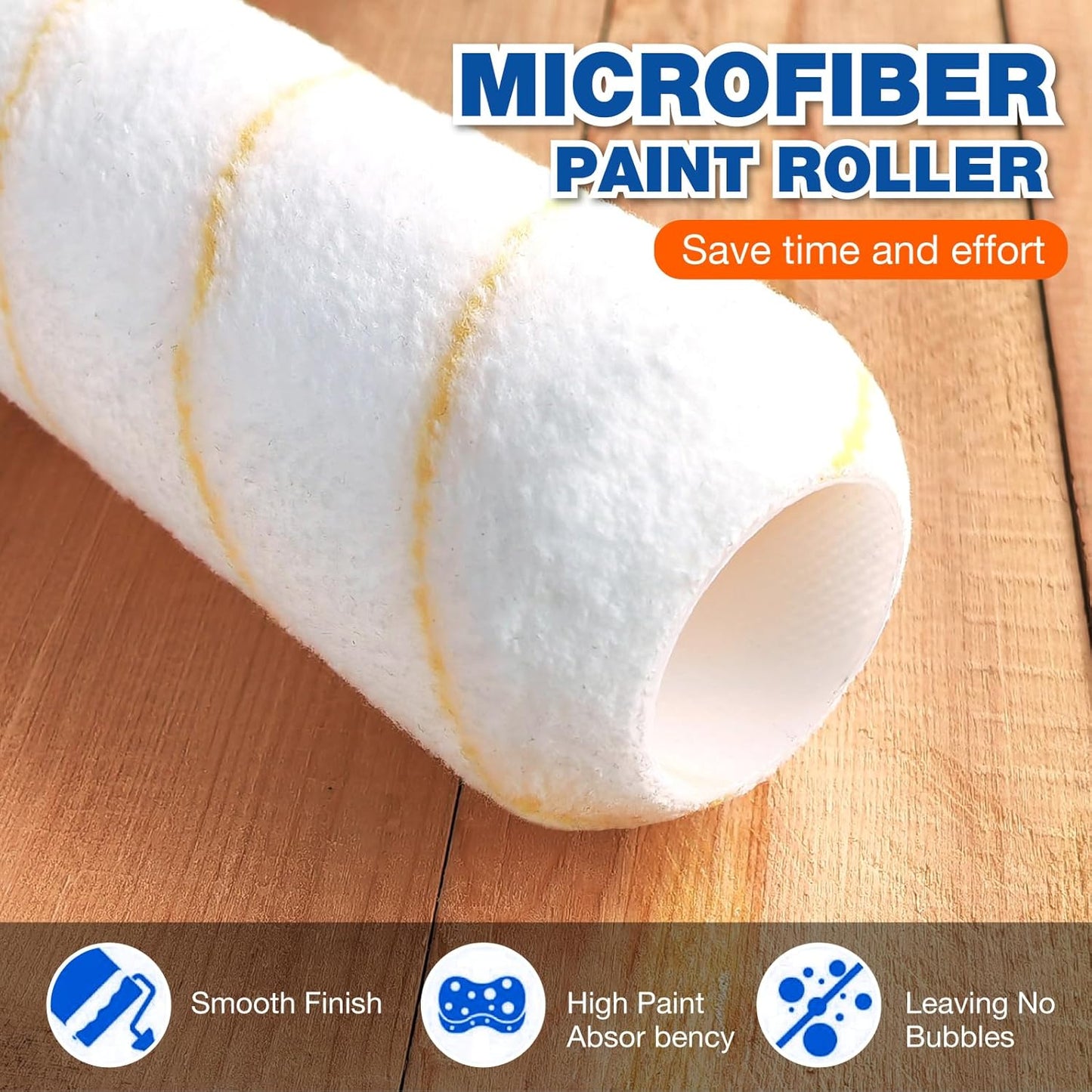 King Origin 18 Pcs Paint Roller Kit - 9" & 4" Paint Roller Covers, Paint Tray with Liners, Brush, Scrapers & Tools | All-in-One Painting Supplies for Walls, Ceilings, DIY Home | Paint Kit for House