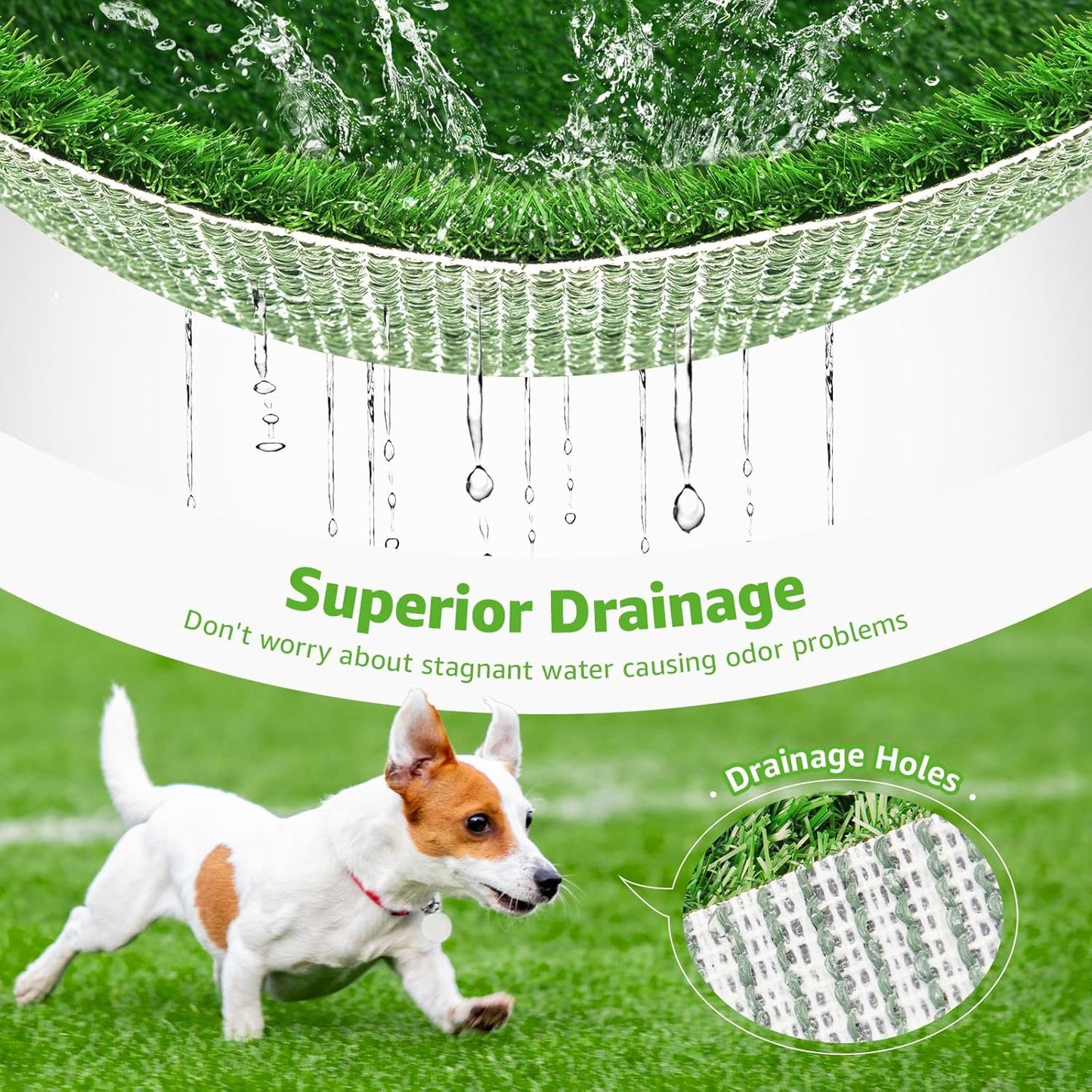 Artificial Dog Grass Pee Pad 20”x 25” 2 Pack, Grass Pad for Dogs Indoor Potty Training, Replacement Turf for Puppy, Washable Reusable Realistic Fake Grass Mat