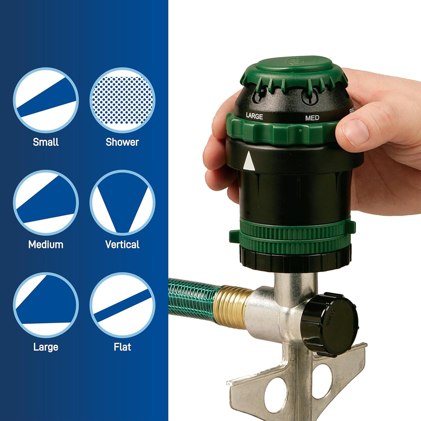 Orbit 58573N H2O-Six Gear-Drive Sprinkler on Metal T-Spike