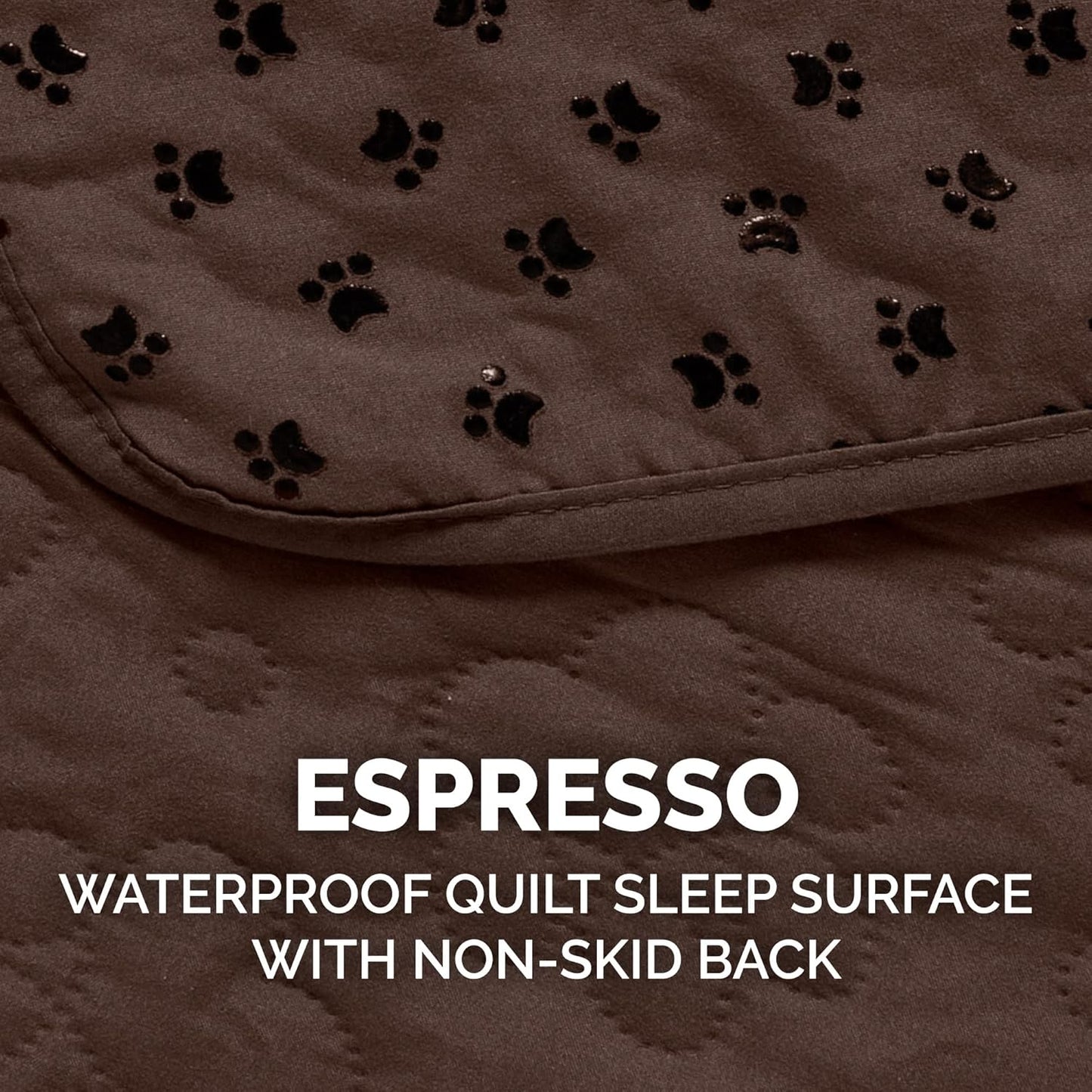 Furhaven Waterproof & Non-Slip Loveseat Cover Protector for Dogs, Cats, & Children - Quilted Paw Print Living Room Furniture Cover - Espresso, Loveseat