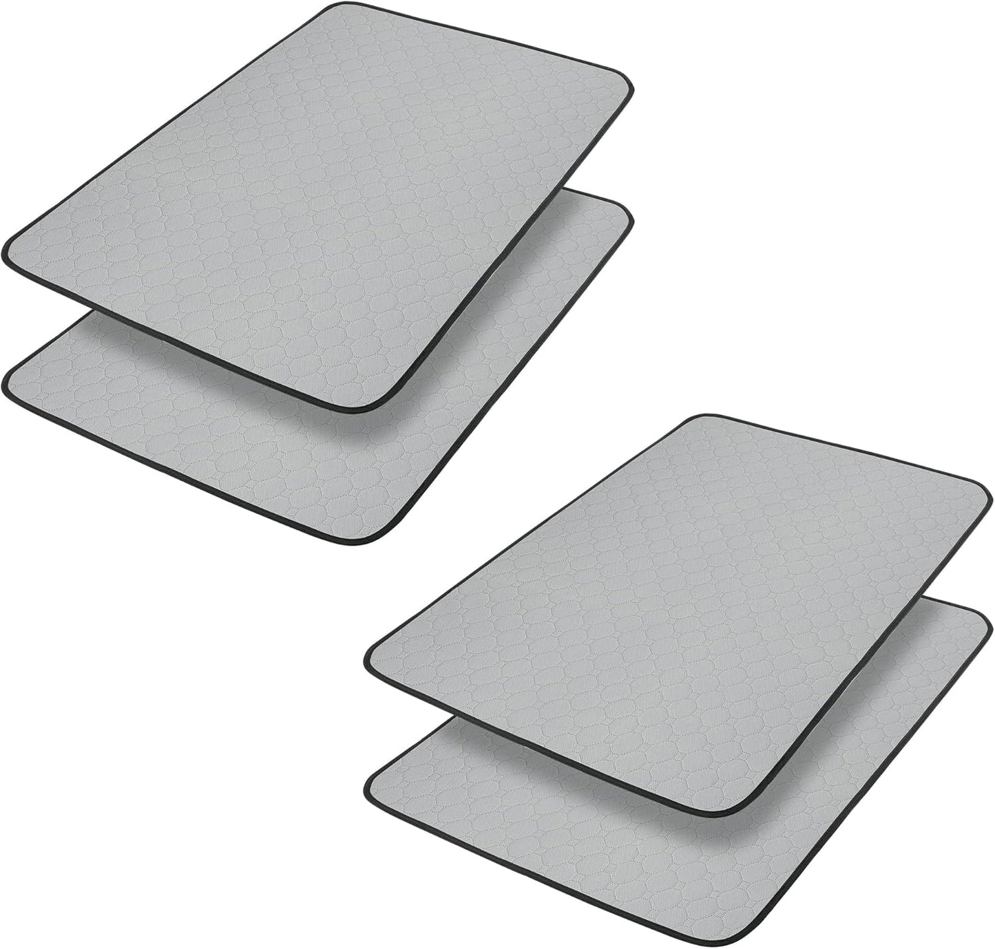 4 Pack Large Reusable Puppy Pads for Floor, Non-Slip, Waterproof, Washable Pee Pads for Dogs, Super Absorbent Puppy Playpen Mat for Incontinence, Pet Whelping Pads, Potty, Crate(Gray)