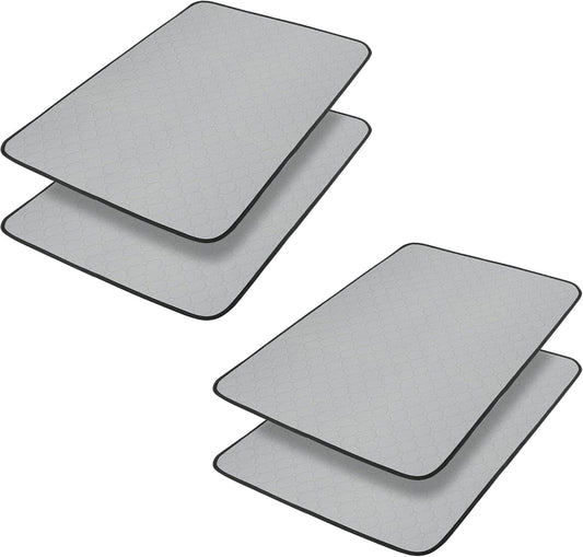 4 Pack Large Reusable Puppy Pads for Floor, Non-Slip, Waterproof, Washable Pee Pads for Dogs, Super Absorbent Puppy Playpen Mat for Incontinence, Pet Whelping Pads, Potty, Crate(Gray)