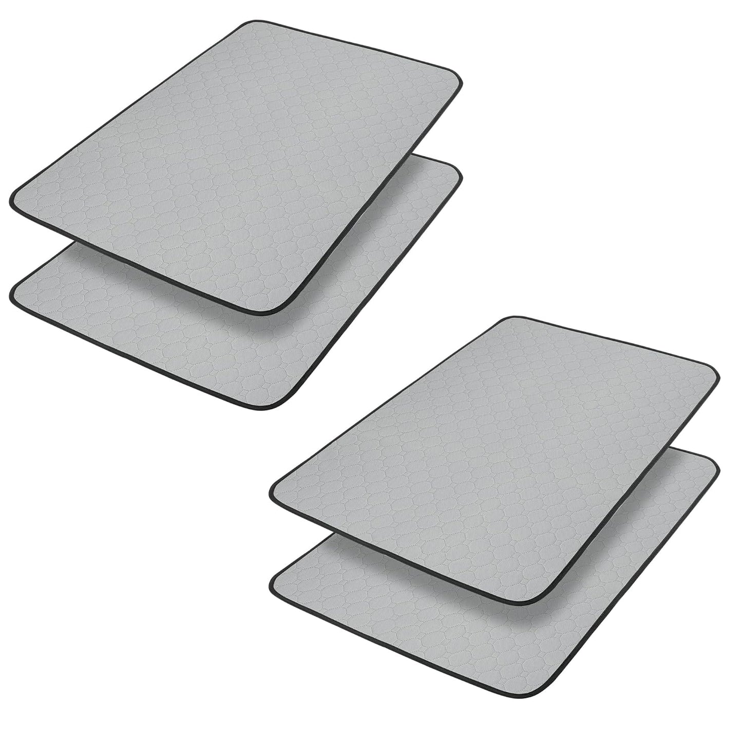 4 Pack 23"x 35" Waterproof Non Slip Wee Wee pad，Reusable Washable Pee Pads for Dogs，Absorbent and Leakproof Training Mats for Potty, Bed, Sofa, Potty Training, Grey